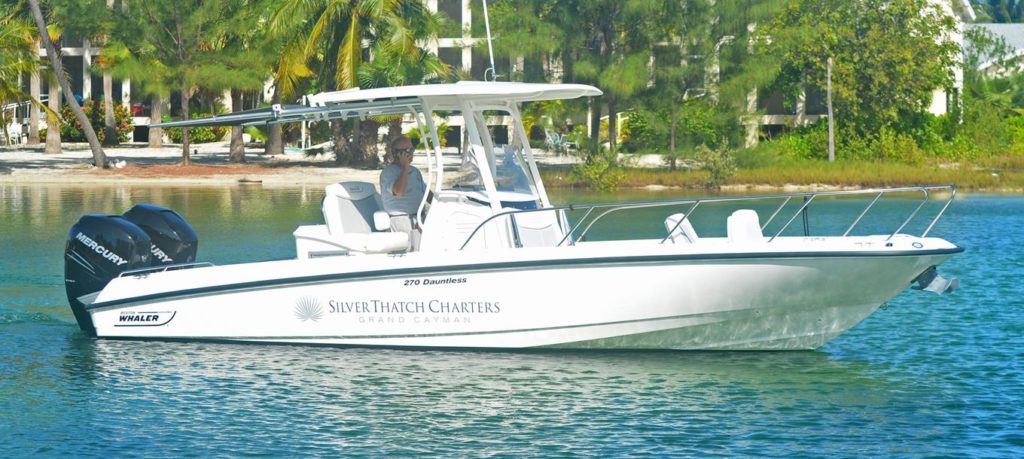 Brand new 27 foot Boston Whaler - lounge seating and comfort