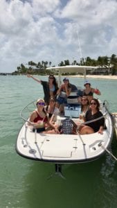 Group of friends on a charter boat.