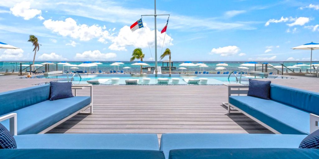Rum Point Club Resort pool deck.