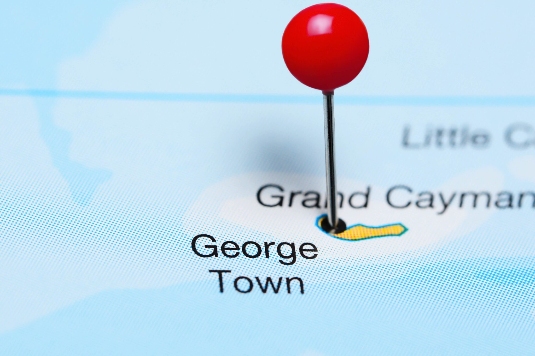 George Town Grand Cayman on a map.